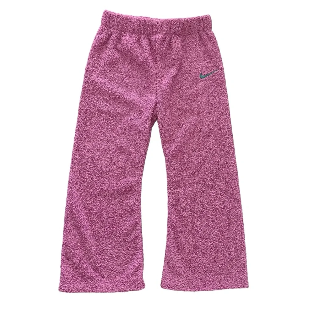 Nike Girls 2 Piece Pink Hoodie & Flare Pants Set Size 6 Soft Textured Outfit NWT